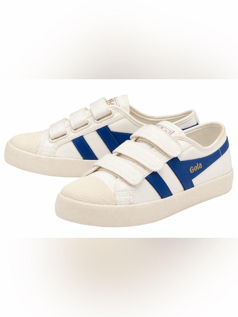 Vegan Gola Classics, Coaster Strap Sneakers, Off White/Vintage Blue, Size 6